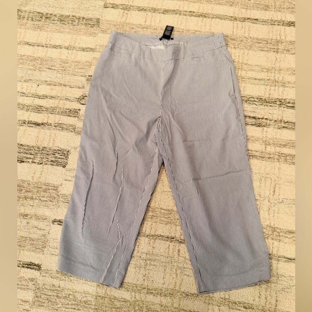 Zac & Rachel women's Pinstriped Black and White capris sz 18W